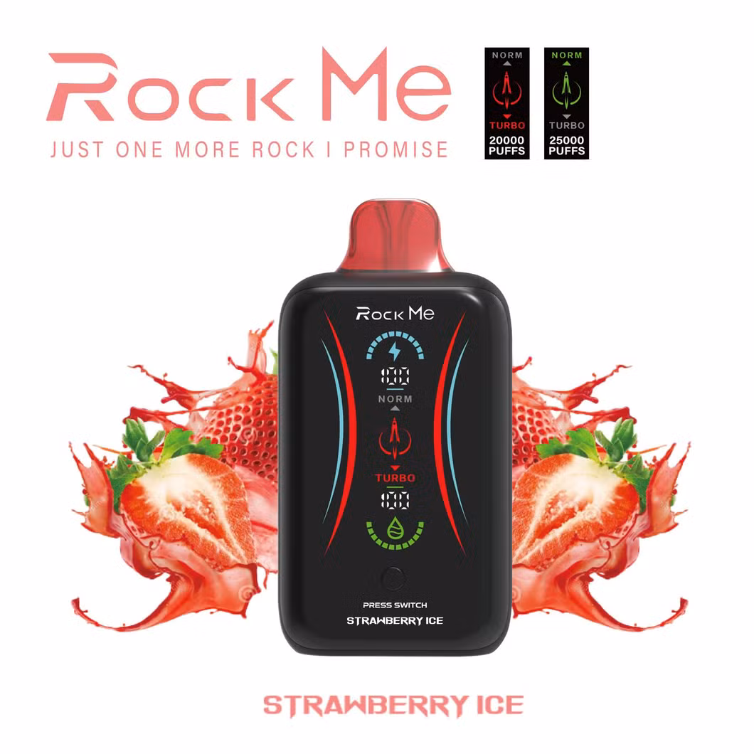 Rock Me RM25000 Puffs Bar OEM ODM Top Sales Mgk Factory Wholesale 2% 5% 18000 Puffs Atomizer Display Screen Rechargeable Disposable Vape.