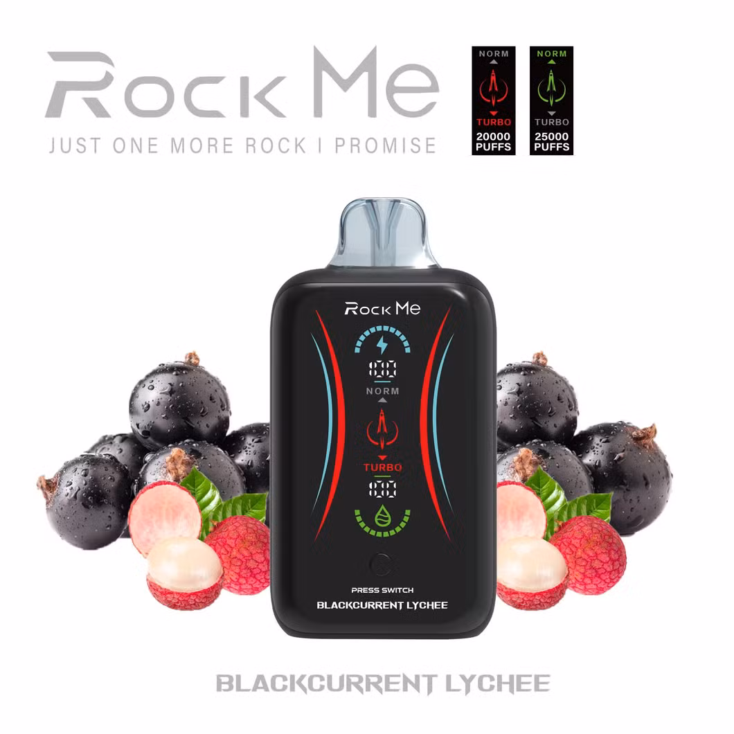 Rock Me RM25000 Puffs Bar OEM ODM Top Sales Mgk Factory Wholesale 2% 5% 18000 Puffs Atomizer Display Screen Rechargeable Disposable Vape.