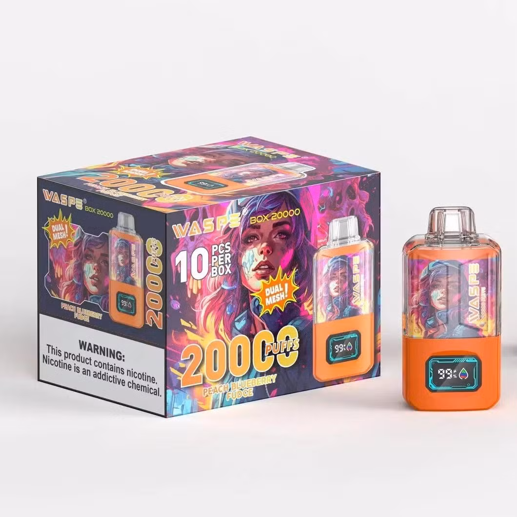 Fabricado En China Masking Puff Rock Me Waspe Box 20000 Puffs Rechargeable Disposable Eliquid Juice Beautiful Vape