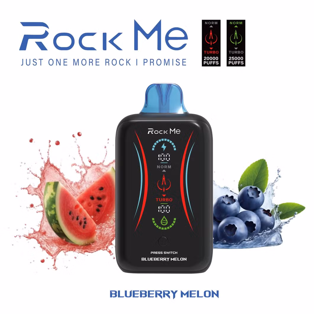 Rock Me RM25000 Puffs Bar OEM ODM Top Sales Mgk Factory Wholesale 2% 5% 18000 Puffs Atomizer Display Screen Rechargeable Disposable Vape.
