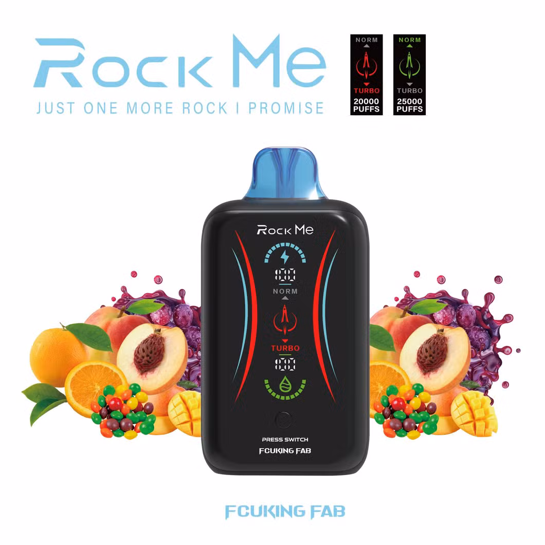 Rock Me RM25000 Puffs Bar OEM ODM Top Sales Mgk Factory Wholesale 2% 5% 18000 Puffs Atomizer Display Screen Rechargeable Disposable Vape.