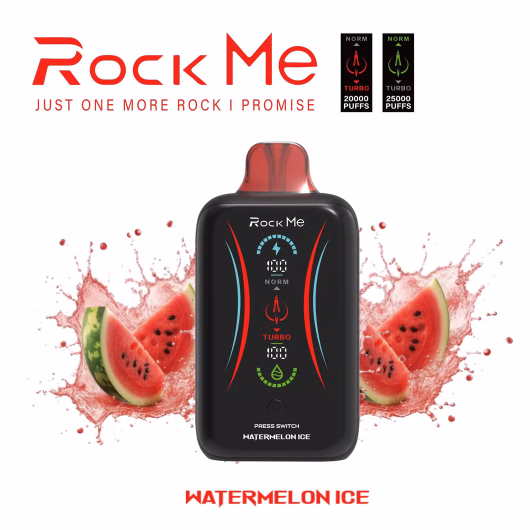 Rock Me RM25000 Puffs Bar OEM ODM Top Sales Mgk Factory Wholesale 2% 5% 18000 Puffs Atomizer Display Screen Rechargeable Disposable Vape.