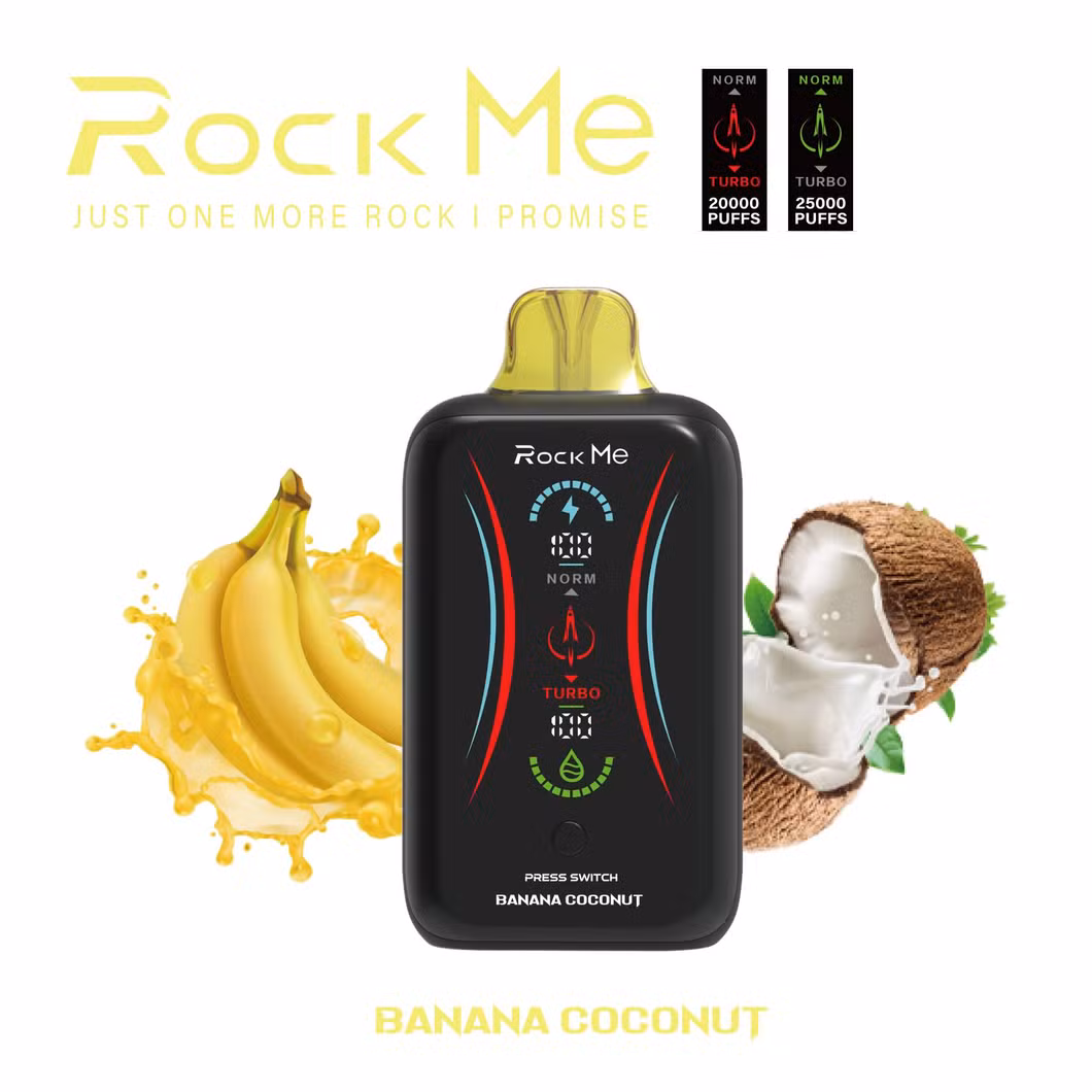 Rock Me RM25000 Puffs Bar OEM ODM Top Sales Mgk Factory Wholesale 2% 5% 18000 Puffs Atomizer Display Screen Rechargeable Disposable Vape.