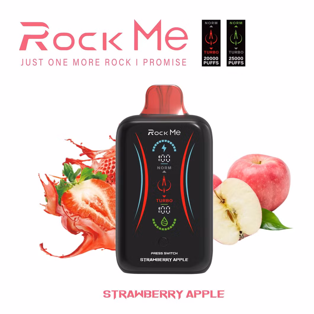 Rock Me RM25000 Puffs Bar OEM ODM Top Sales Mgk Factory Wholesale 2% 5% 18000 Puffs Atomizer Display Screen Rechargeable Disposable Vape.