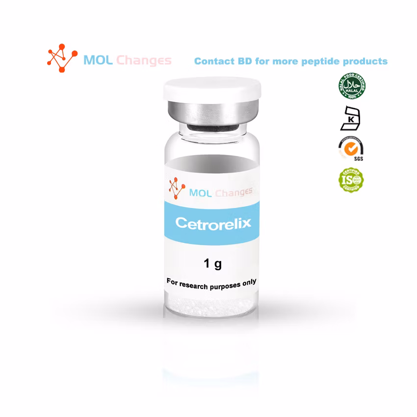 Cetrorelix Acetate CAS: 120287 85 6 Powder Peptide 98% High Purity Factory Supply Best Price Good Quality