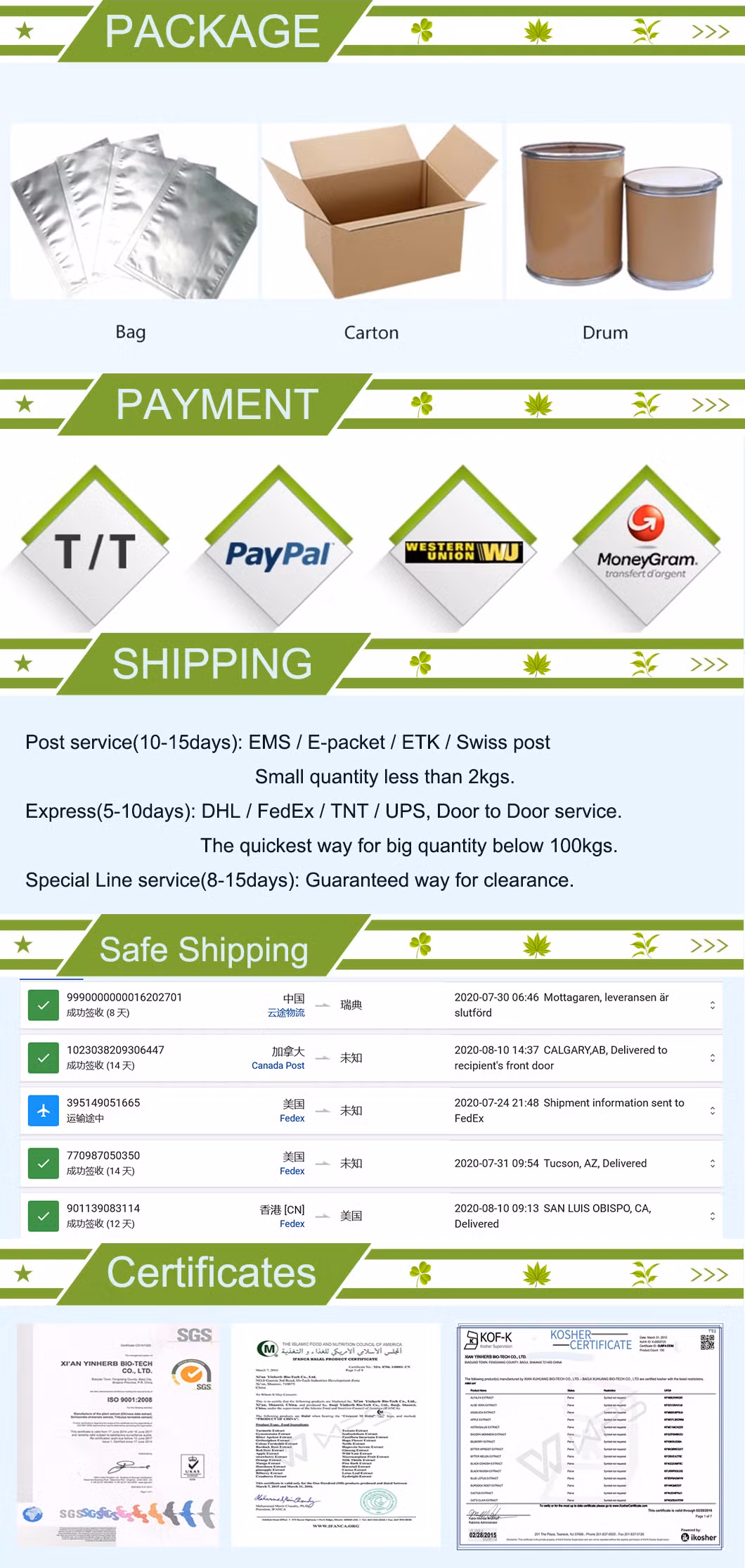Yinherb Supply Anti Acne Cosmetic Peptide Oligopeptide-10 Powder/Peptide Hb64 CAS 466691-40-7
