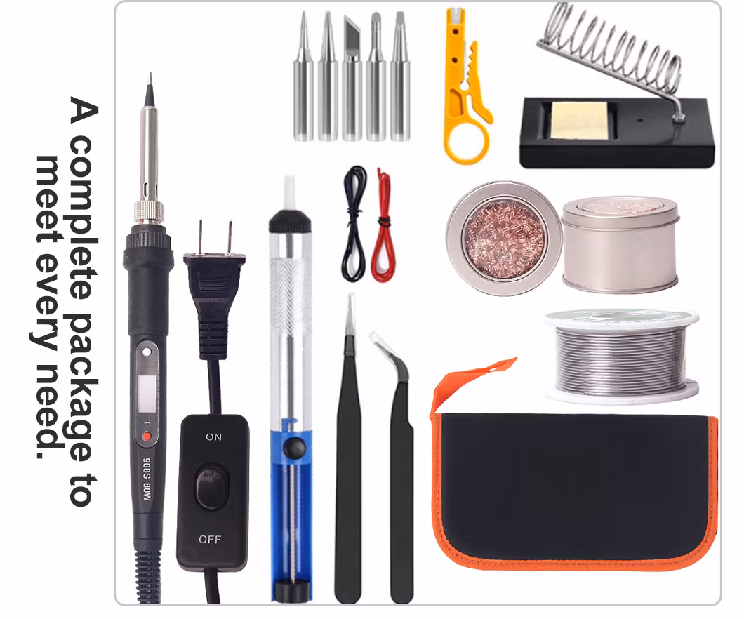 Soldering Station, 80W Soldering Iron Kit with Smart Temperature Control Soldering Practice Kit for School Lab