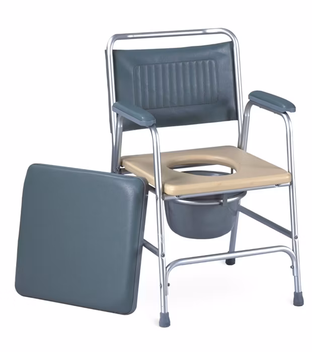 Black PP Material Portable Toilet Mobile Potty Chair Commode Chair
