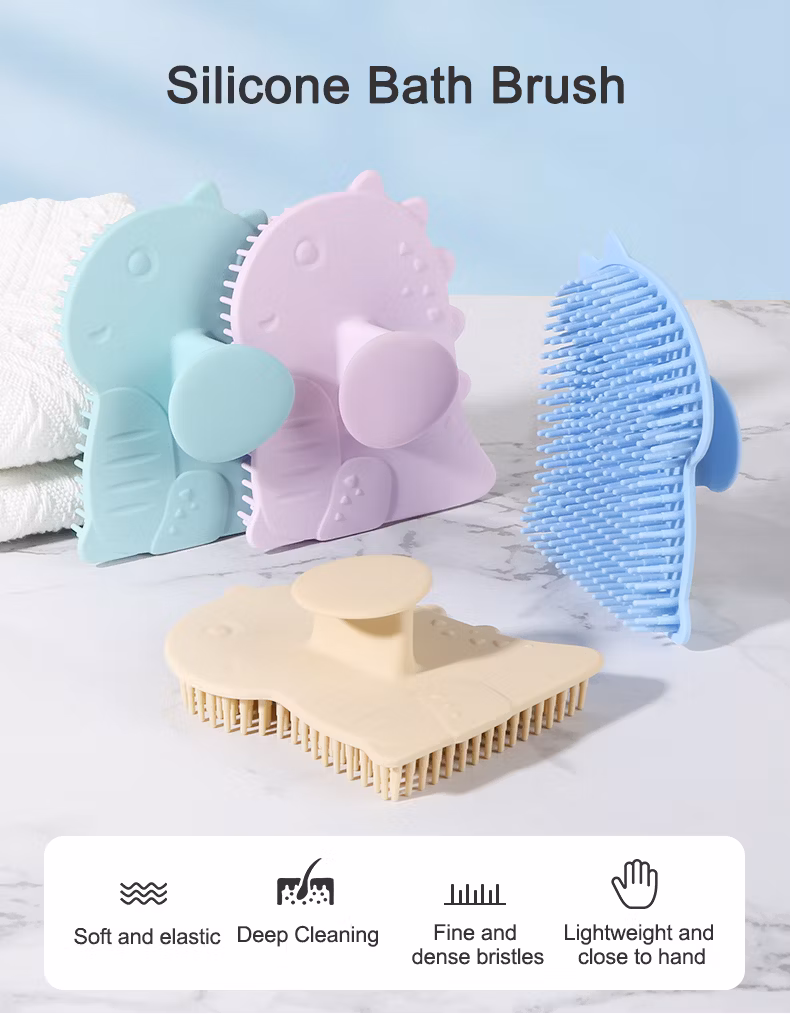 Factory High Quality Silicone Bath Brush Hair Head Washing Baby Shower Soft Silicone Bath Body Brush