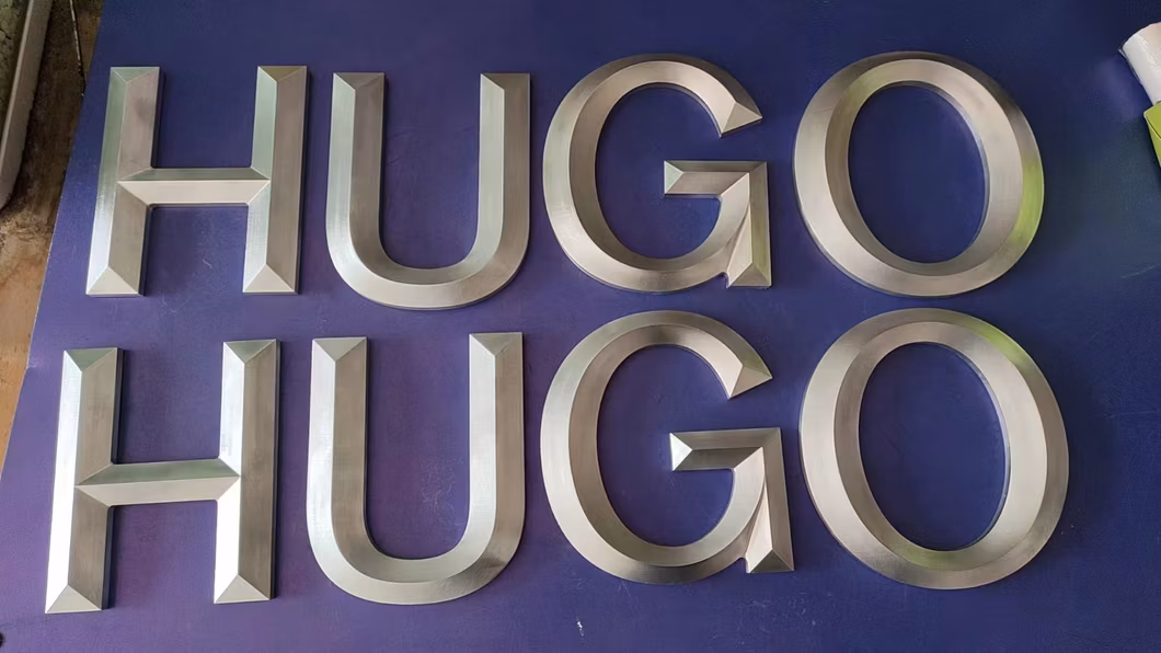 3D Engraved Bronze Aluminum Sign with Prismatic Chamfered Letter