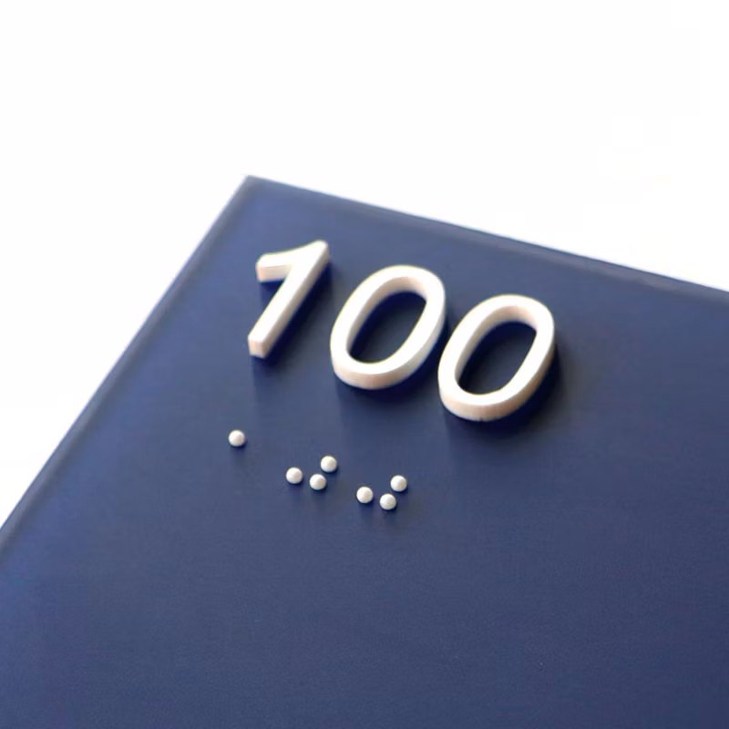Acrylic Ada Hotel Sick Room Number Sign on The Wall with Braille