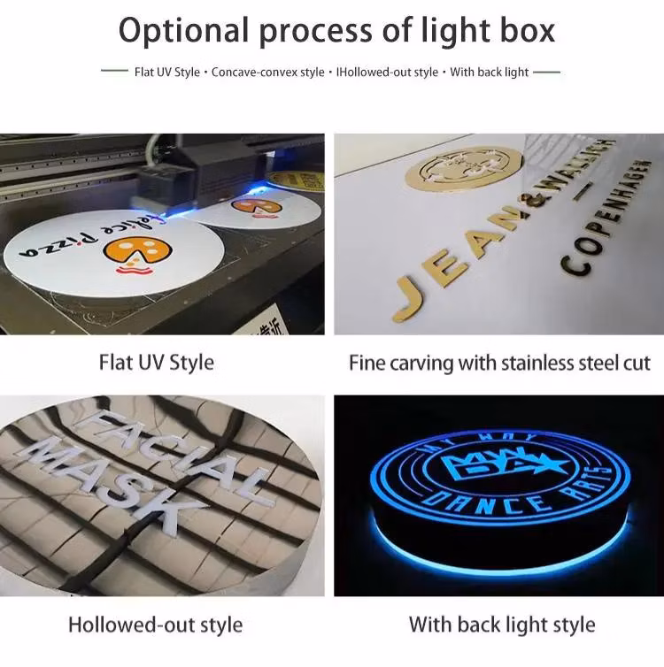Custom Illuminated Store Front Sign LED Light Box Letters Double Sided Aluminum Channel for LED Lighting Wall Hanging Shop Signs