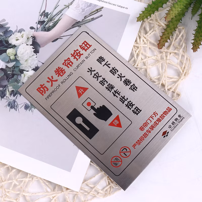 New Design Aluminum Nameplate Signage Brass Stainless Steel Asset Tag Label Metal Logo