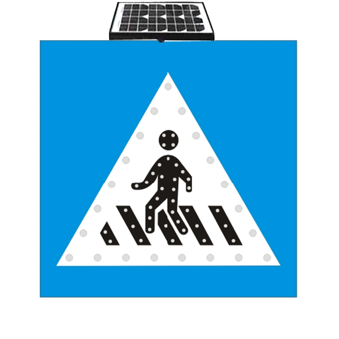 Solar Traffic Road Street Route Indicator Guideboard Nameplate Warning Speed Pedestrian Cross Light Direction Sign