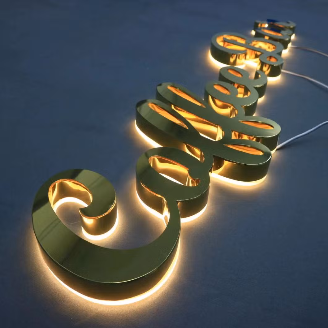 Outdoor 3D Custom LED Letter Name Sign Stainless Steel Backlit Letters