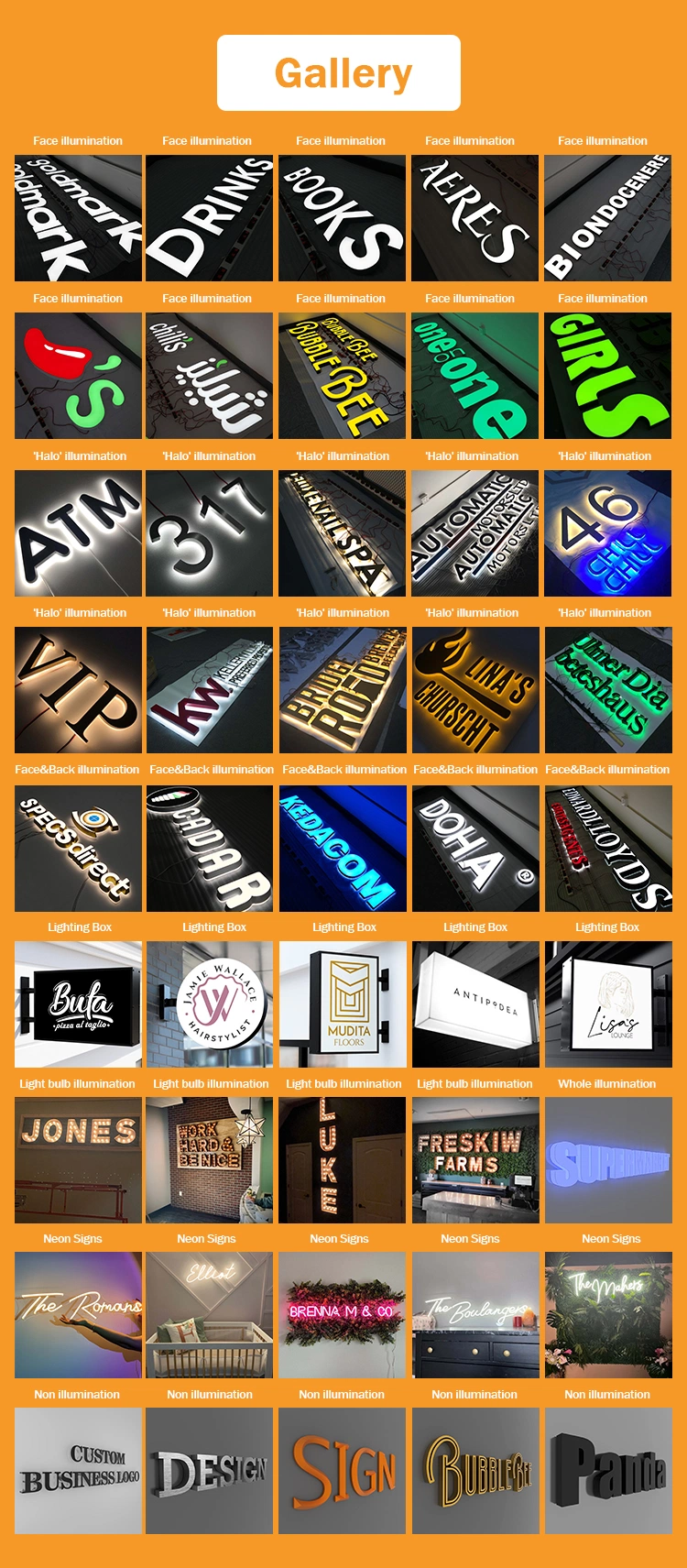 Acryl LED Light up Letters Open Closed Sign 3D LED Sign