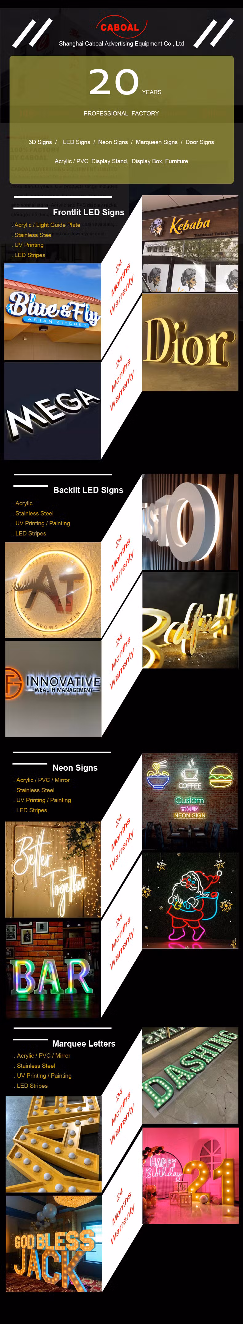 Wall Mount Illuminated Name Board Signs Advertising Shop Storefront 3D LED Glowing Letter Board