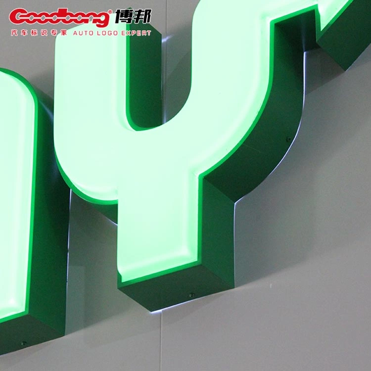 Front Lit Acrylic Advertising Electronic Signs Illuminated Wall 3D LED Channel Halo Lettering Sign