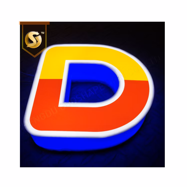 Custom Backlit Channel Letter Sign Night Glow LED Lights Board