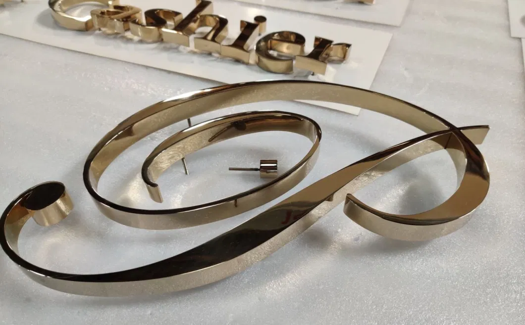 Stainless Steel Sign Letters Mirror Gold Chrome Letter Signs Metal Letter