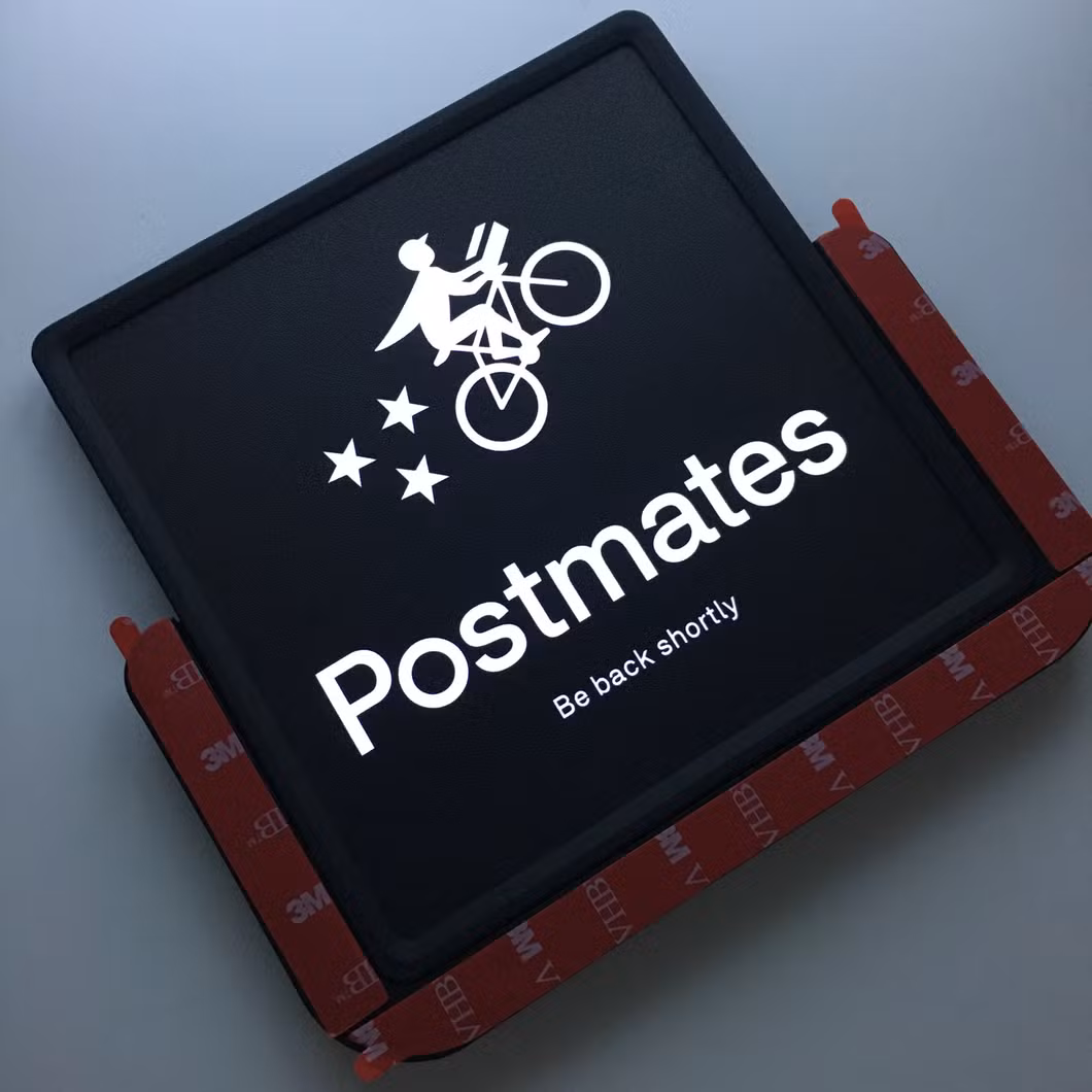 Wireless Removable USB Rechargeable Light Postmates Signage Support Products Made for Rideshare and Delivery Drivers