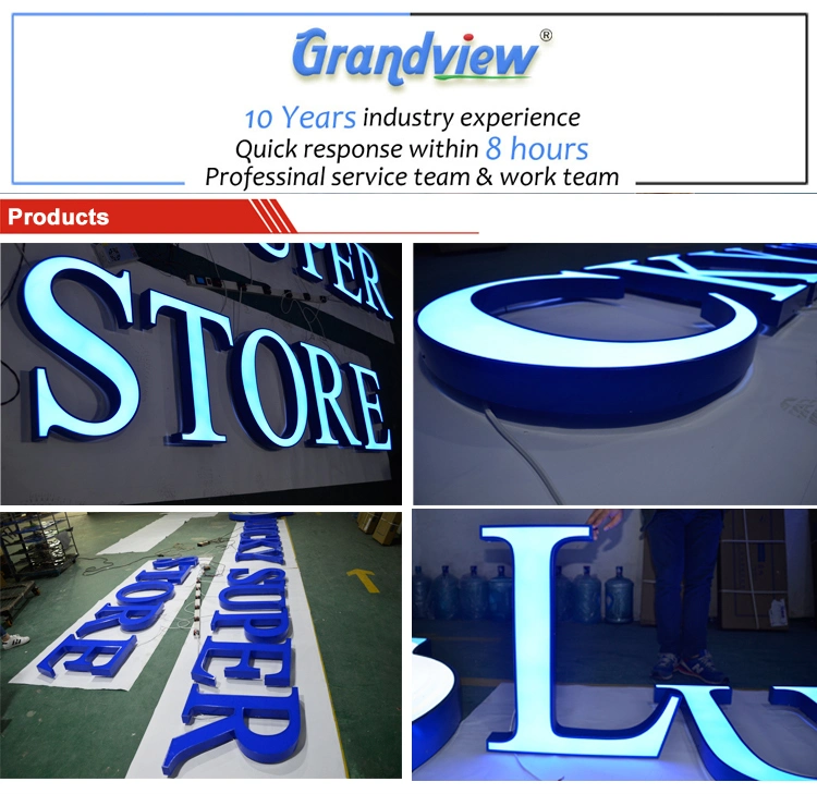 3D Sign Wall Metal Custom Channel Letters Light Night Shop Signboard