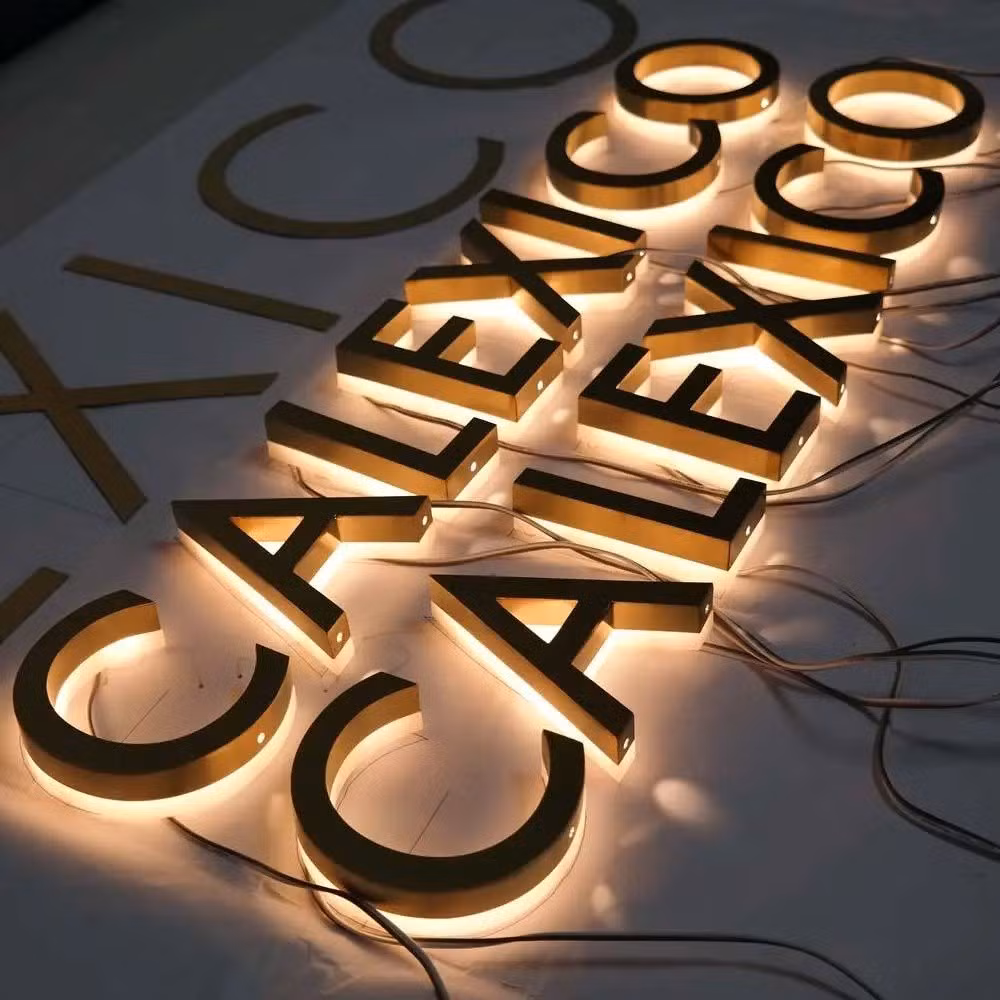 Outdoor 3D Custom LED Letter Name Sign Stainless Steel Backlit Letters