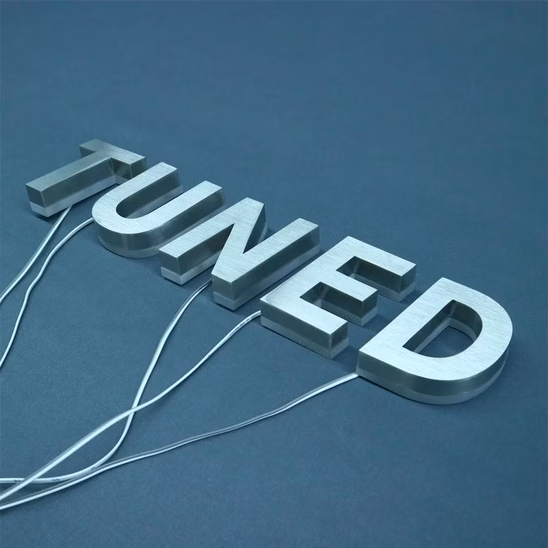 Customizable 3D Advertising Logo Market Sign LED Lamp Stainless Steel Light