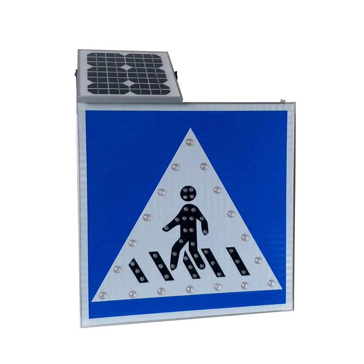 Solar Traffic Road Street Route Indicator Guideboard Nameplate Warning Speed Pedestrian Cross Light Direction Sign