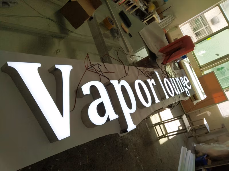 Company Store Building Metal Stainless Steel Acrylic Illuminated Lighting Exterior LED Channel Letters Sign