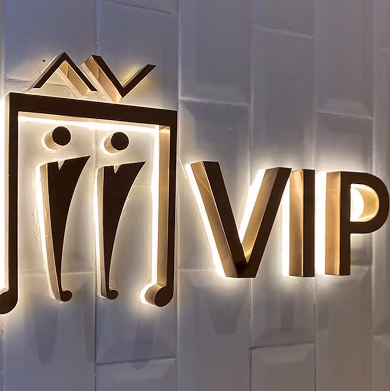 Outdoor 3D Custom LED Letter Name Sign Stainless Steel Backlit Letters