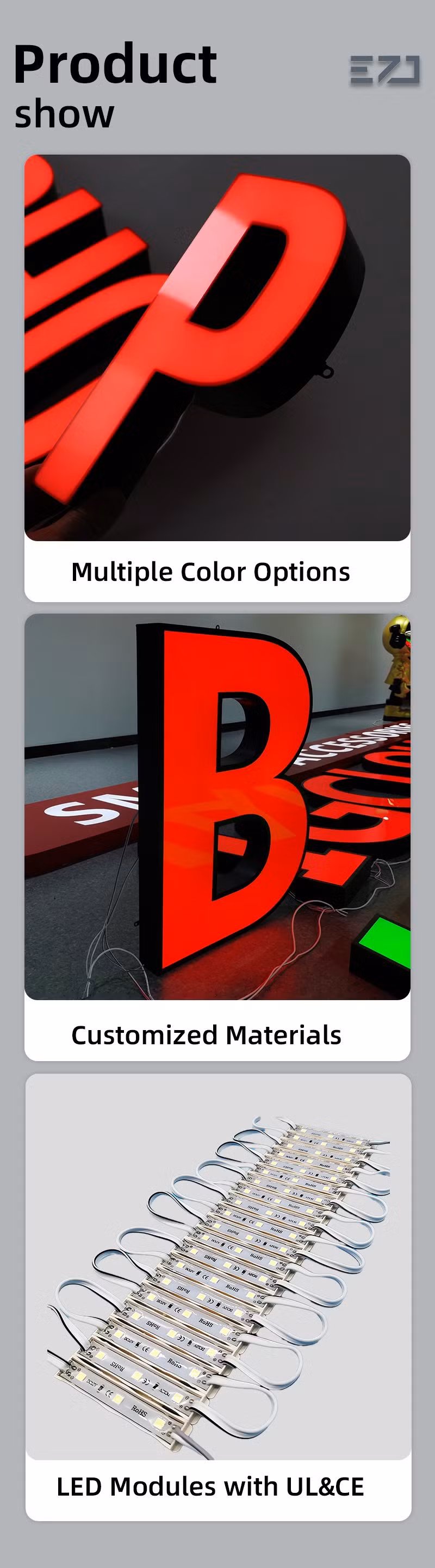 Illuminated Glass PVC Building Sign Frontlit Outdoor Business Sign for Shop Name