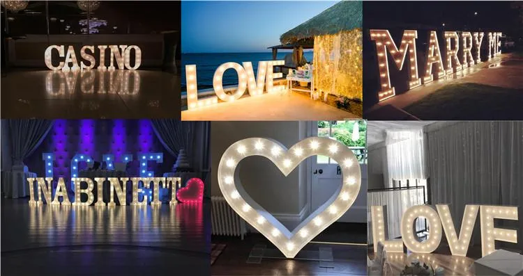 Marquee Letters Big LED Bulb Light Love Alphabet Letters Sign for Wedding Board