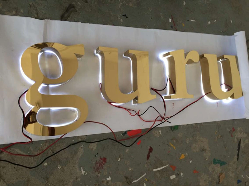 Outdoor Stainless Steel Backlit Letter LED Sign for Advertising