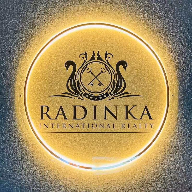 LED Sign Board Logo Signboard Wall Signs Custom 3D Light Signs Circle Business Signage