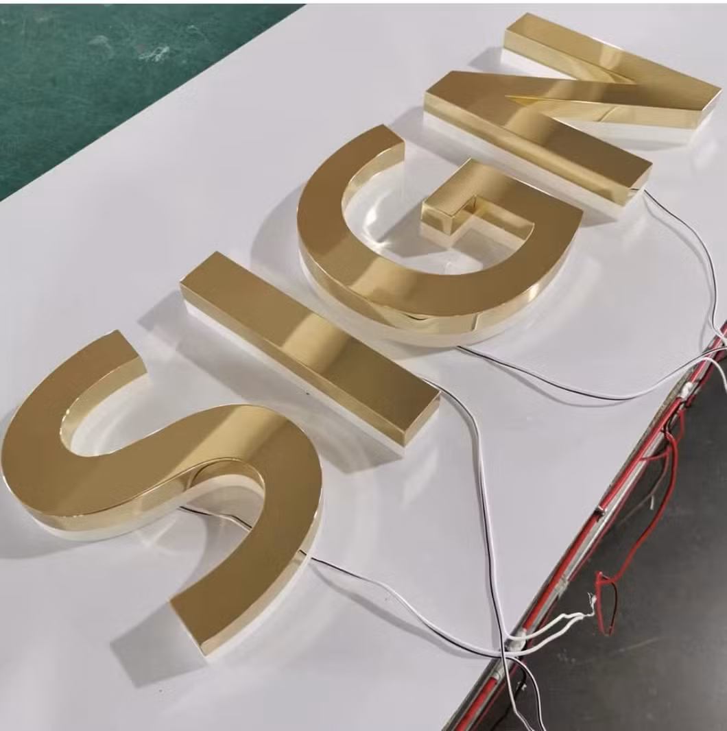 Outdoor 3D Custom LED Letter Name Sign Stainless Steel Backlit Letters