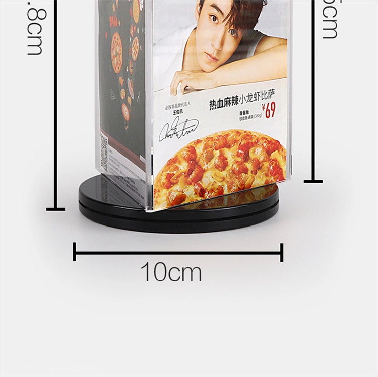 Rotating Triangle Clear Advertising Tent Card Stand Acrylic Sign Table Menu Display Holder