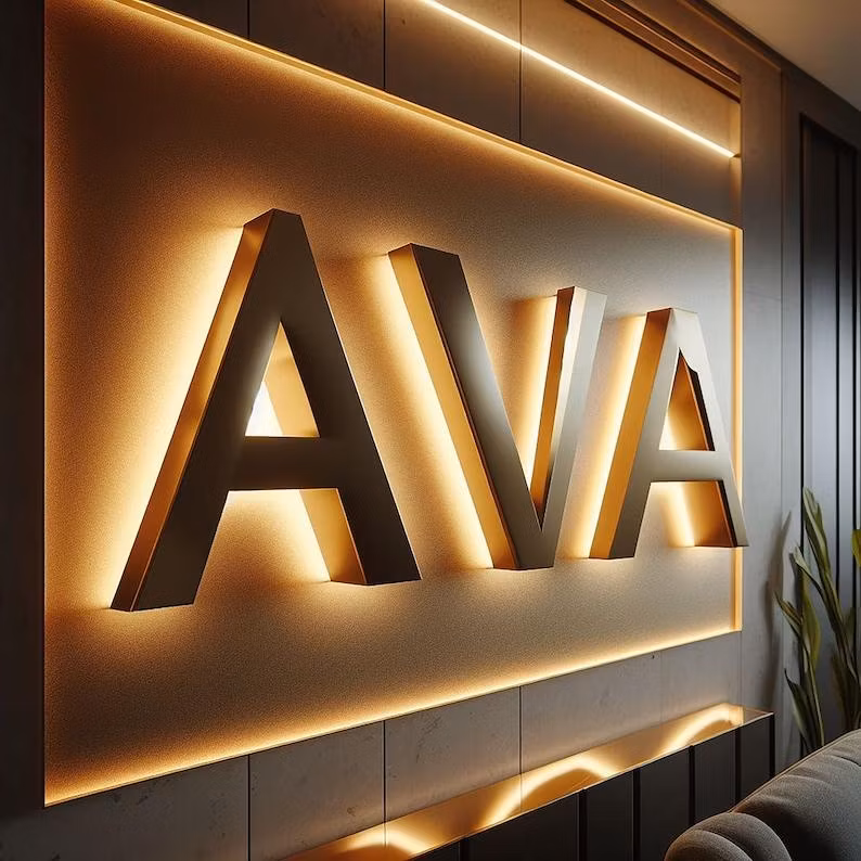 Outdoor 3D Custom LED Letter Name Sign Stainless Steel Backlit Letters