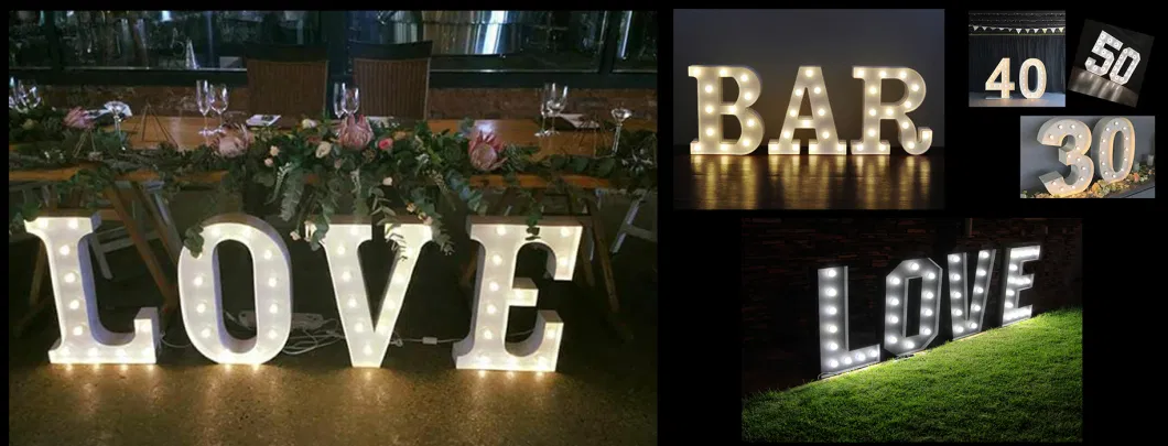 Marquee Letters Big LED Bulb Light Love Alphabet Letters Sign for Wedding Board