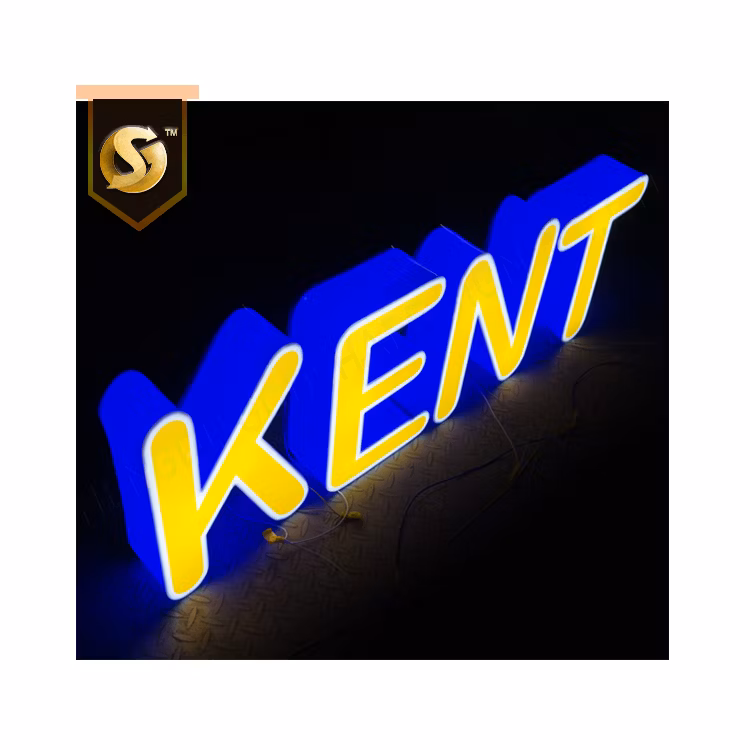 Custom Backlit Channel Letter Sign Night Glow LED Lights Board