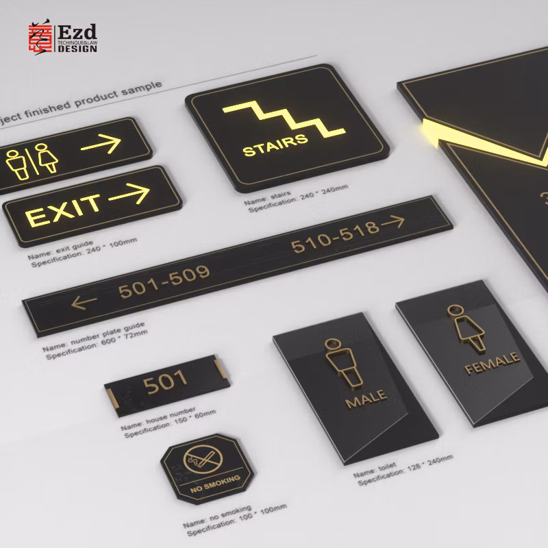 Ezd Apartment Floor Guest Wayfinding Guidance Ada Compliant Building Braille Door Signs