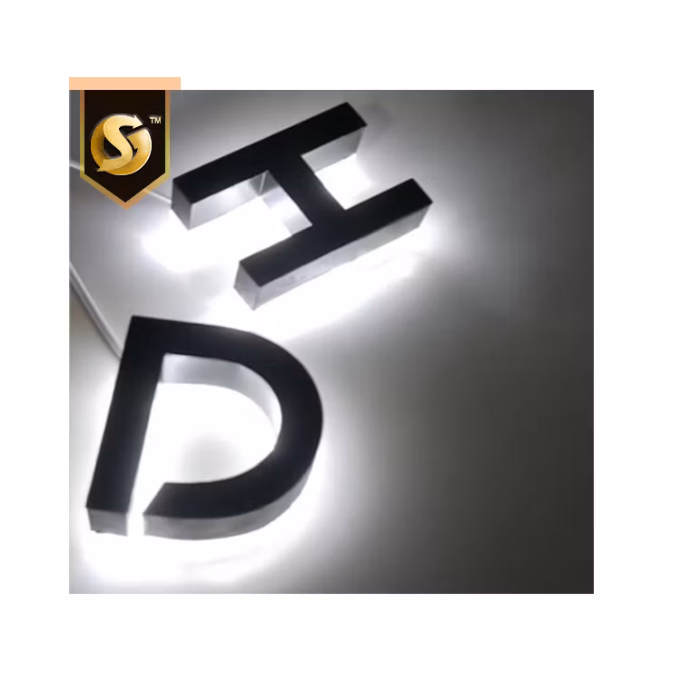 Custom Backlit Channel Letter Sign Night Glow LED Lights Board
