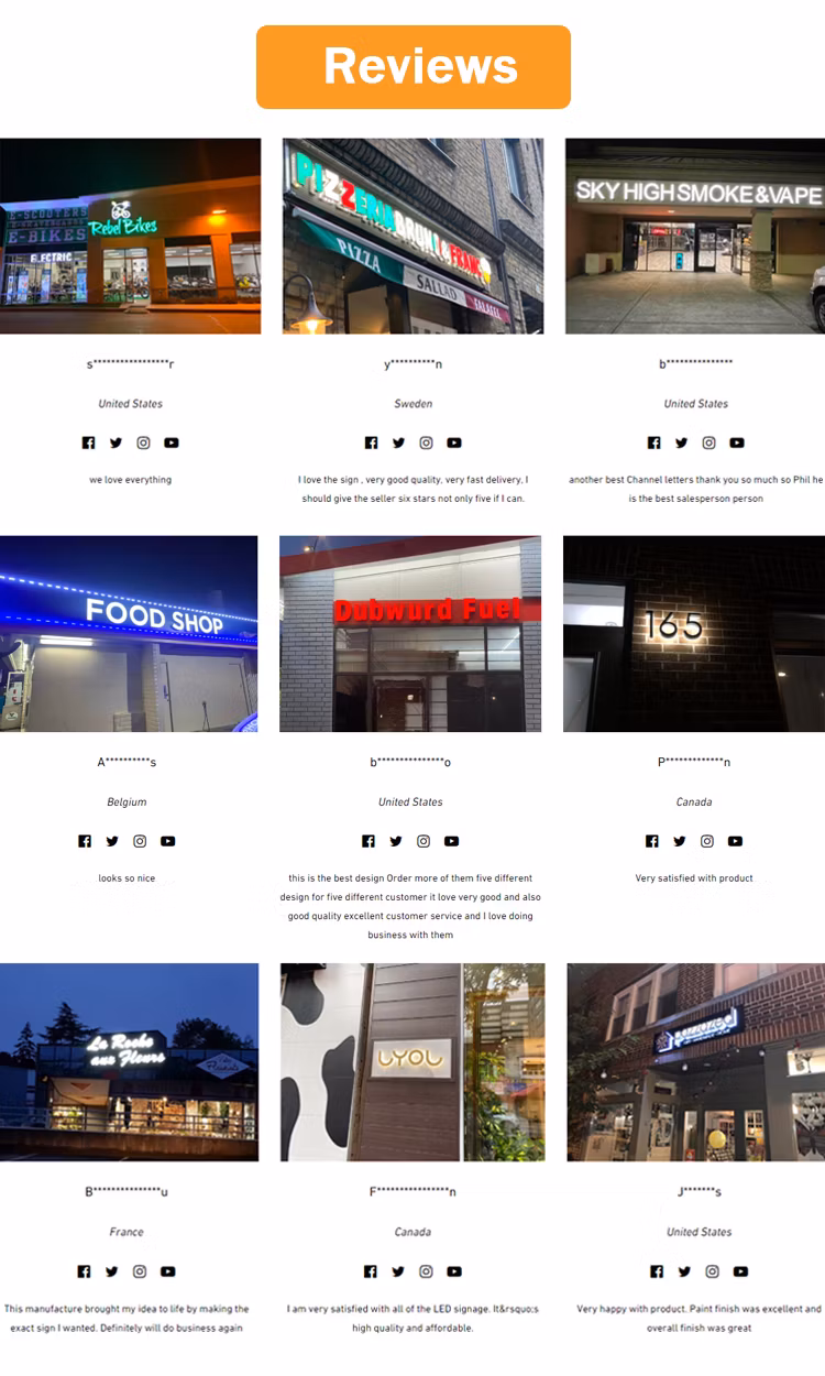 Custom Shop Store Front Metal Logo LED Signs Indoor 3D Illuminated Signage