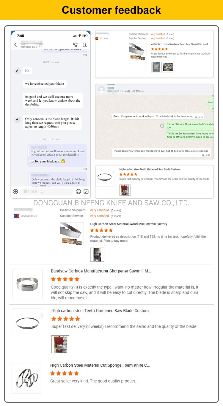 Quality Problems Support 10mm-100mm Width 0.50mm-1.10mm Thickness Diamond Coated Band Saw Blade