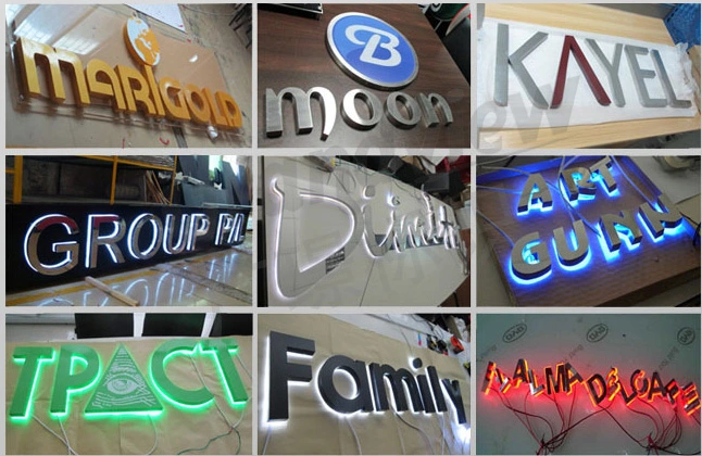 3D Metal Back Channel Logo Signs LED Backlit RGB Changeable Sign Letters