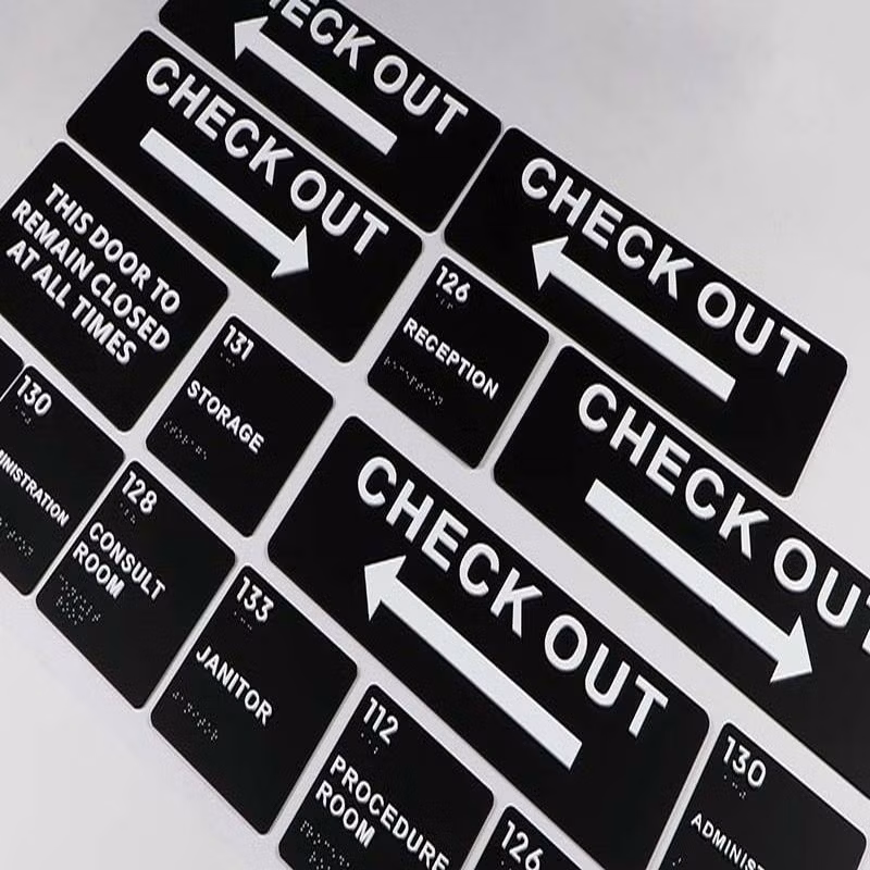 Ezd Apartment Floor Guest Wayfinding Guidance Ada Compliant Building Braille Door Signs
