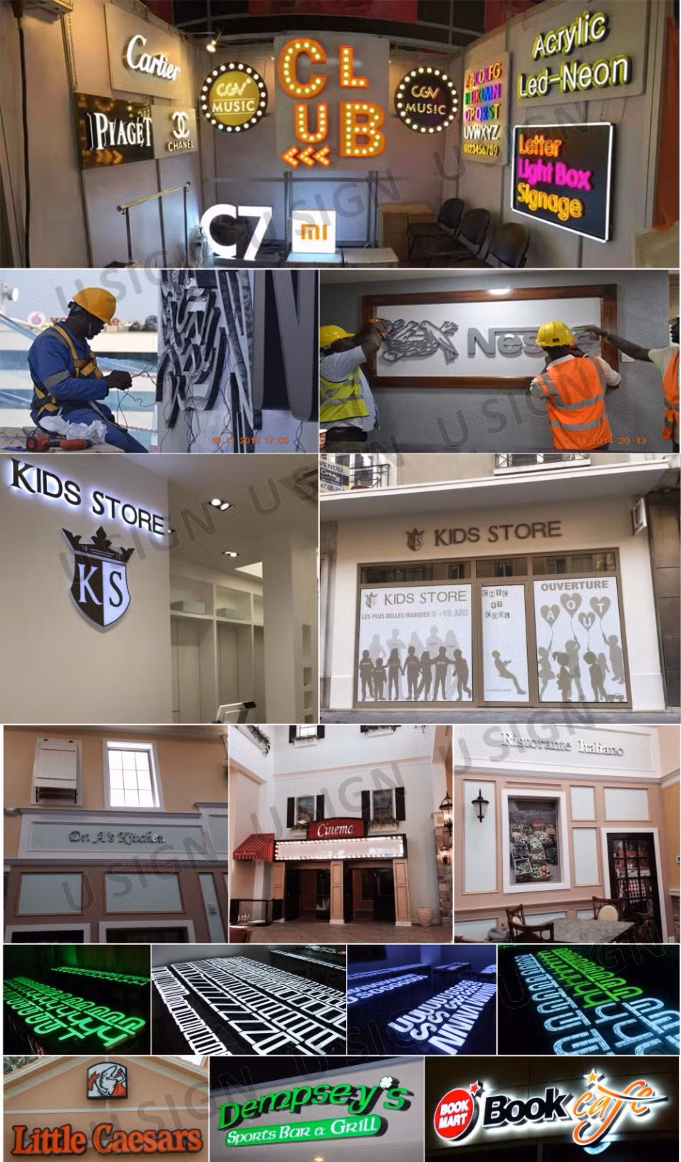 Color Optional Waterproof LED Illuminated Metal Advertising Sign