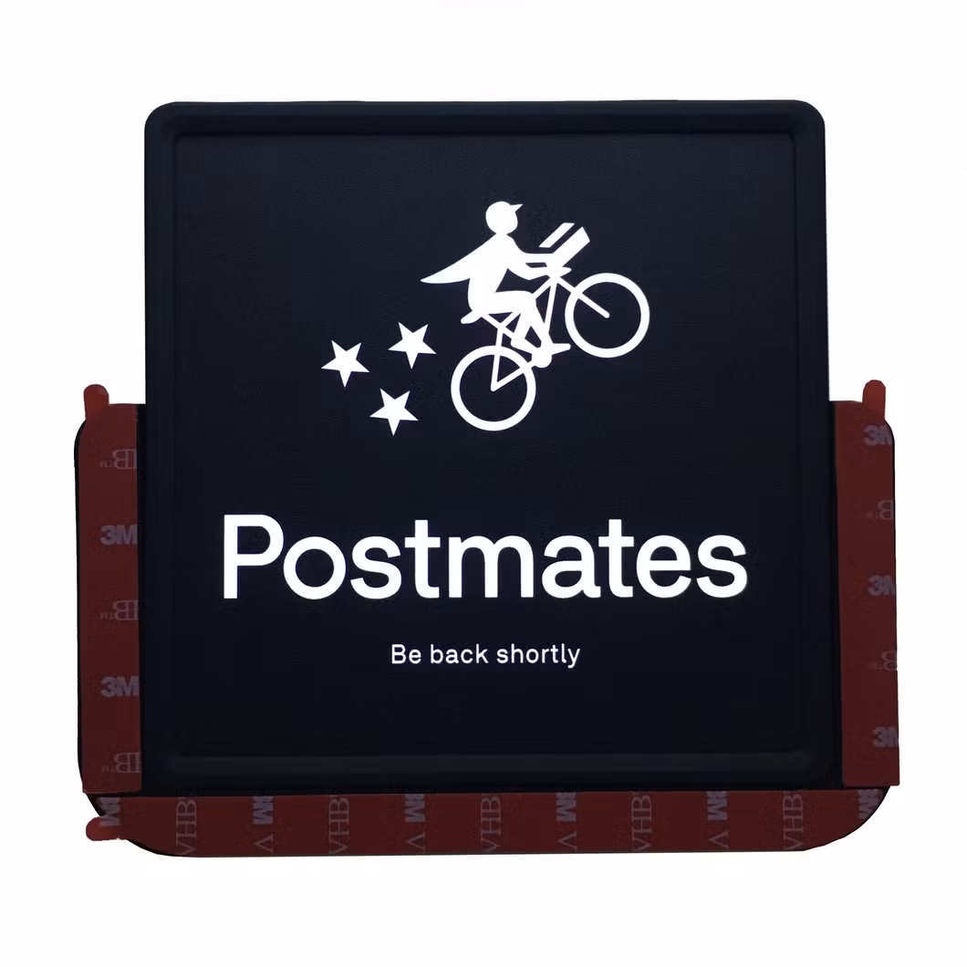 Wireless Removable USB Rechargeable Light Postmates Signage Support Products Made for Rideshare and Delivery Drivers