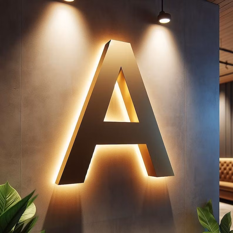 Outdoor 3D Custom LED Letter Name Sign Stainless Steel Backlit Letters
