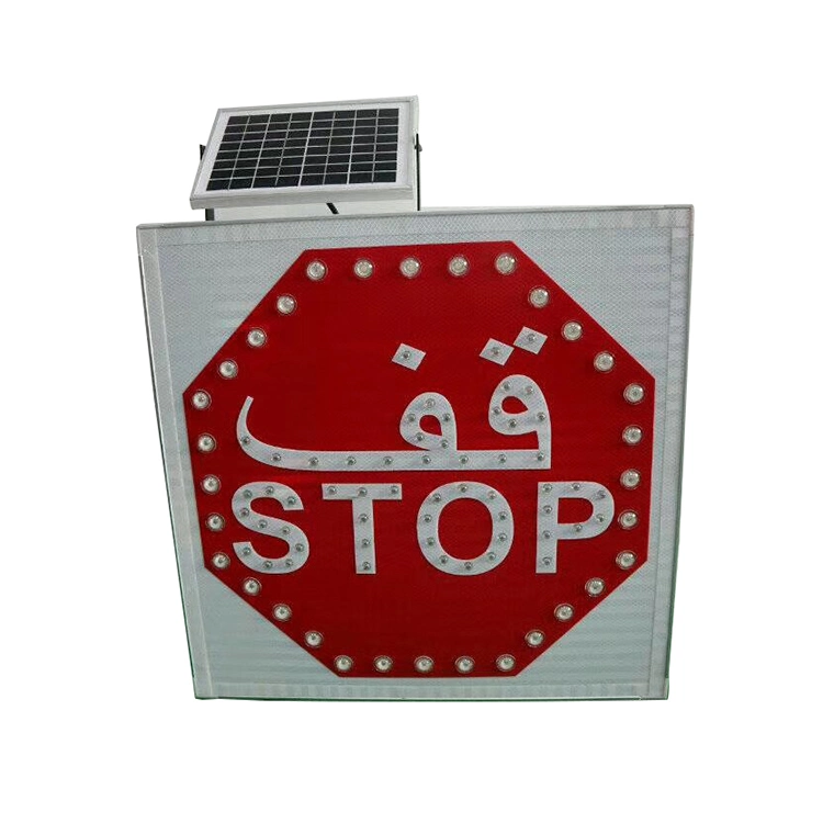 Solar Traffic Road Street Route Indicator Guideboard Nameplate Warning Speed Pedestrian Cross Light Direction Sign